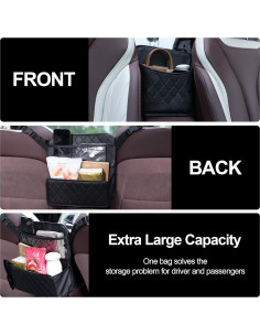 Soporte de bolso para automóvil knIykmr negro gran capacidad 2