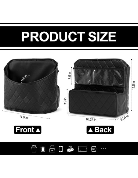 Soporte de bolso para automóvil knIykmr negro gran capacidad