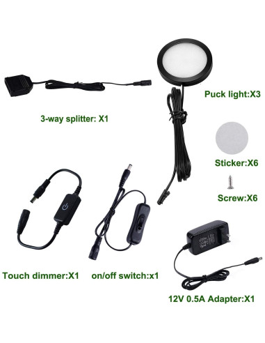 Kit de Iluminación LED AIBOO 3 Luces Regulables Blanco Cálido