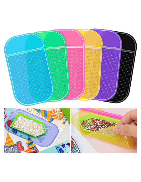 6 Almohadillas Antideslizantes CLESDF para Pintura de Diamante 14.2x8.4cm