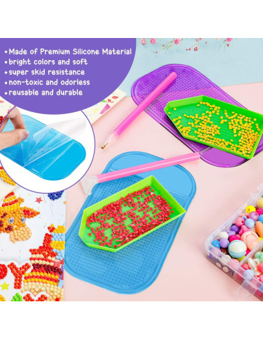 6 Almohadillas Antideslizantes CLESDF para Pintura de Diamante 14.2x8.4cm