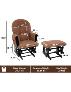 Conjunto Glider y Ottoman Naomi Home - Silla de Lactancia Negro 2