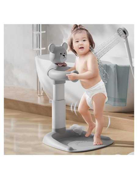 Soporte para Ducha de Bebé Ajustable Gris - Seguridad Antideslizante