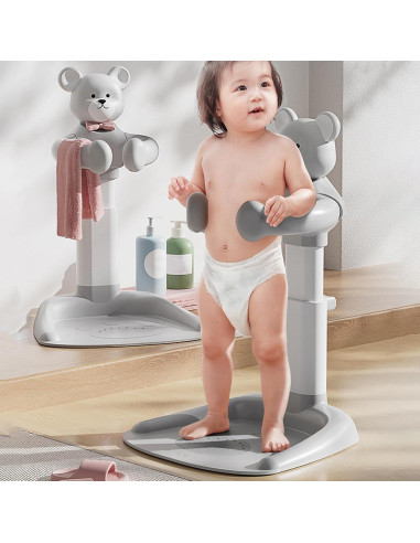 Soporte para Ducha de Bebé Ajustable Gris - Seguridad Antideslizante