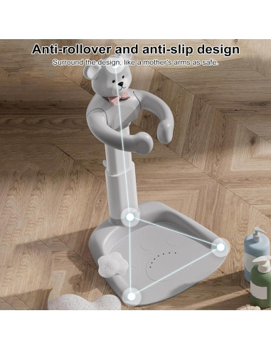 Soporte para Ducha de Bebé Ajustable Gris - Seguridad Antideslizante