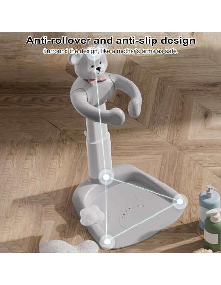 Soporte para Ducha de Bebé Ajustable Gris - Seguridad Antideslizante