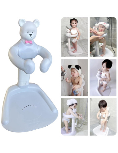 Soporte para Ducha de Bebé Ajustable Gris - Seguridad Antideslizante