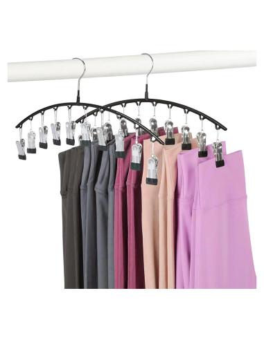 Perchas para Leggings Arkeiliy 2 Piezas con 10 Clips