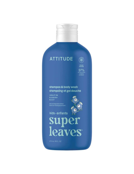 Champú y Gel de Baño ATTITUDE 2 en 1 Arándano 473 ml