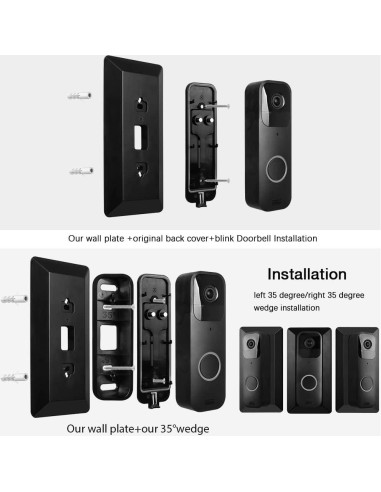 Placa de Pared HOLACA para Timbre de Video Blink - ABS Negro