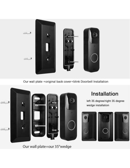 Placa de Pared HOLACA para Timbre de Video Blink - ABS Negro