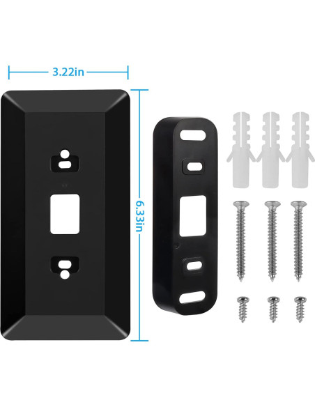 Placa de Pared HOLACA para Timbre de Video Blink - ABS Negro