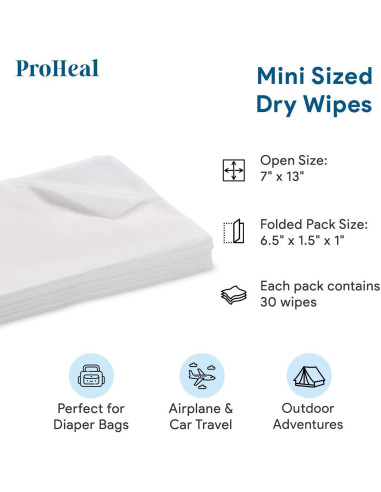 Toallitas Secas Desechables ProHeal - 1200 Unidades - 18x33 cm