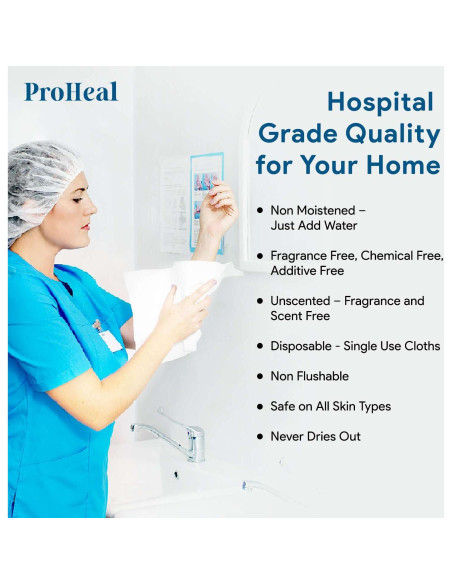 Toallitas Secas Desechables ProHeal - 1200 Unidades - 18x33 cm