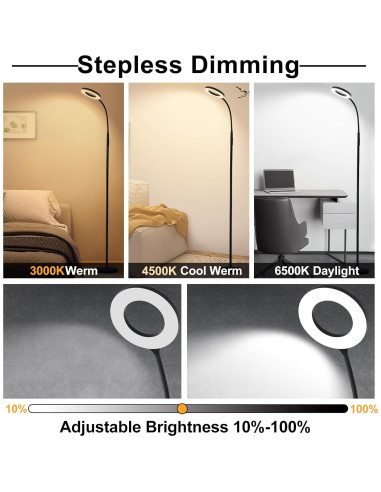 Lámpara de Pie LED YOPSTAR 12W 1000LM con Control Remoto