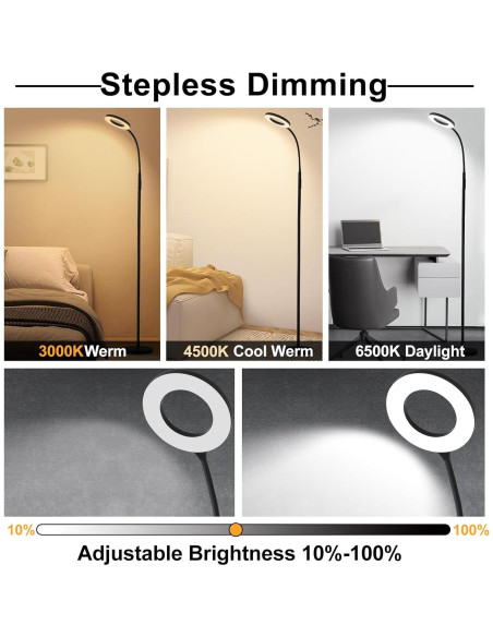 Lámpara de Pie LED YOPSTAR 12W 1000LM con Control Remoto