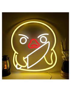 Lámpara de Neón LED Pato Asesino Amarillo 37.4x34.5cm