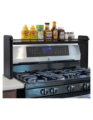 Estante de Especias MyGift 84 cm Madera Negra Industrial