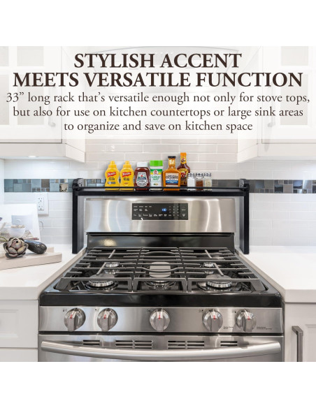 Estante de Especias MyGift 84 cm Madera Negra Industrial