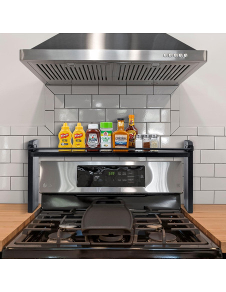 Estante de Especias MyGift 84 cm Madera Negra Industrial