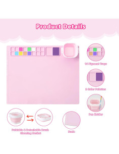 Alfombrilla de Pintura de Silicona MEKOTRIN 50.8x40.6cm Rosa 2