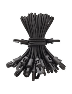 Cuerdas Bungee Cortas BINCKIN 15 cm 25 Pcs Ganchos Negros