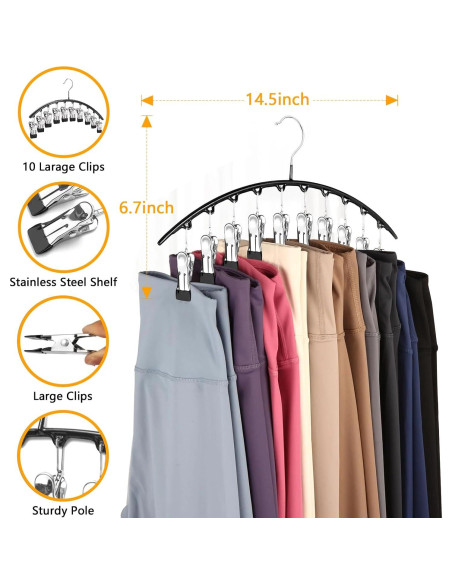 Perchas para Leggings Arkeiliy 2 Piezas con 10 Clips