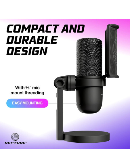Micrófono de Juego Neptune NSGM | Streaming y Podcasting USB