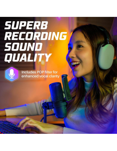 Micrófono de Juego Neptune NSGM | Streaming y Podcasting USB