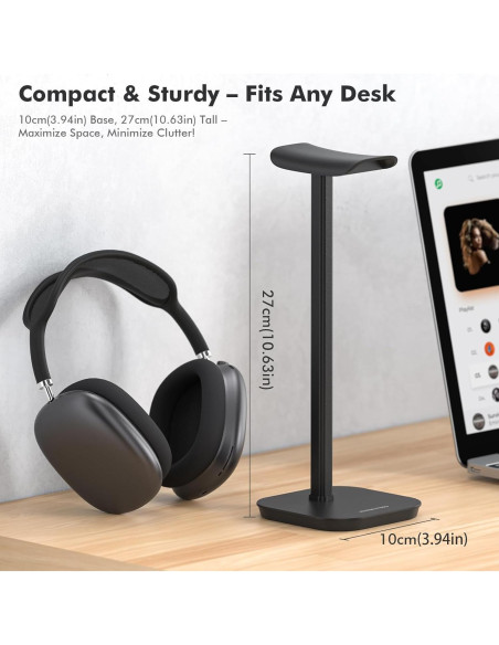 Soporte para Auriculares MANMUVIMO STAND.100 Aluminio Negro