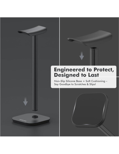 Soporte para Auriculares MANMUVIMO STAND.100 Aluminio Negro