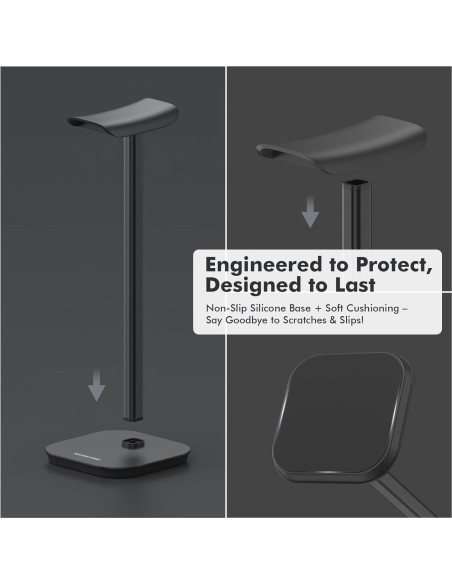 Soporte para Auriculares MANMUVIMO STAND.100 Aluminio Negro