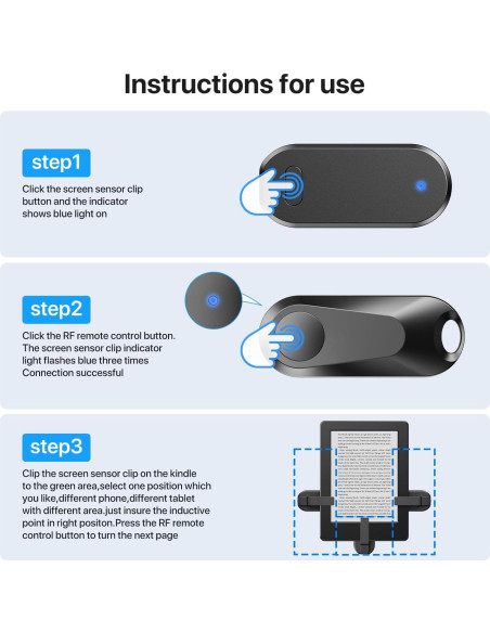 Control Remoto Pasador de Páginas Sycelu para Kindle y Tablets