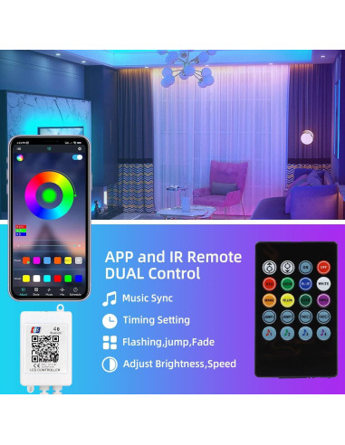 Tira LED RGB VST 2.99m Impermeable IP65 Control Bluetooth