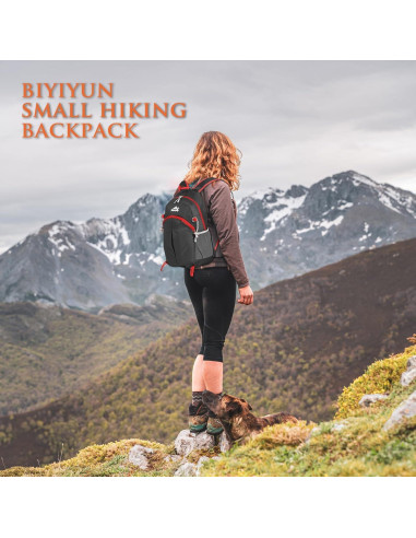 Mochila de Senderismo BiYiYun 20L Plegable Impermeable Negra