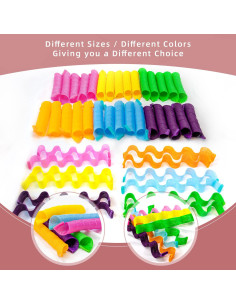 60 Rulos de Pelo Sin Calor Essenergi - Estilo Onda y Espiral 45 cm 2