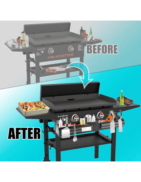 Caddy Frontal para Plancha Blackstone 28" con Soportes Magnéticos