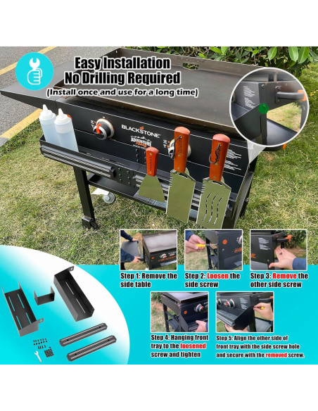 Caddy Frontal para Plancha Blackstone 28" con Soportes Magnéticos