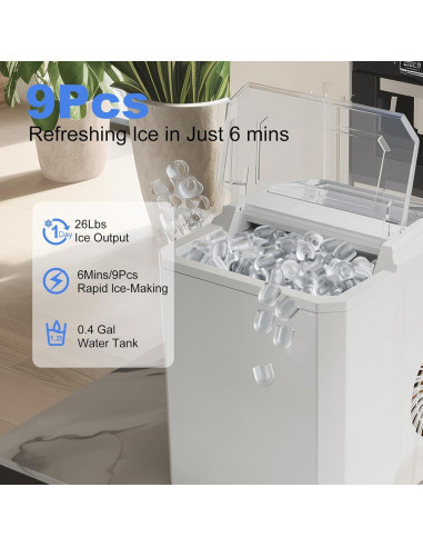 Máquina de Hielo Portátil OLIXIS 12 kg/24H Autolimpieza