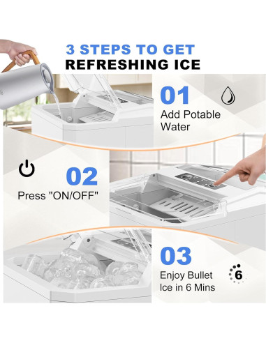 Máquina de Hielo Portátil OLIXIS 12 kg/24H Autolimpieza