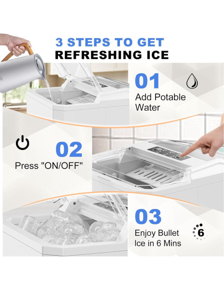 Máquina de Hielo Portátil OLIXIS 12 kg/24H Autolimpieza