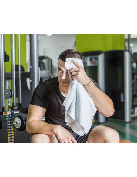 24 Toallas de Baño de Algodón STF Linen 22x44 cm Blancas