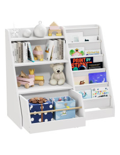 Estantería Infantil NACHES de Madera con 2 Cajones y 3 Bolsillos