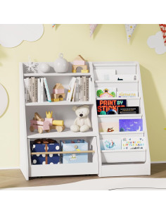 Estantería Infantil NACHES de Madera con 2 Cajones y 3 Bolsillos 2