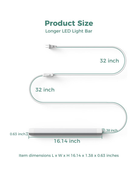 ASOKO Luz Bajo Gabinete 40.64 cm 700LM 4500K Blanco Diurno