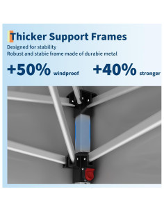 Carpa Plegable 3x3m GarveeLife con 3 Paredes Laterales - Gris 2