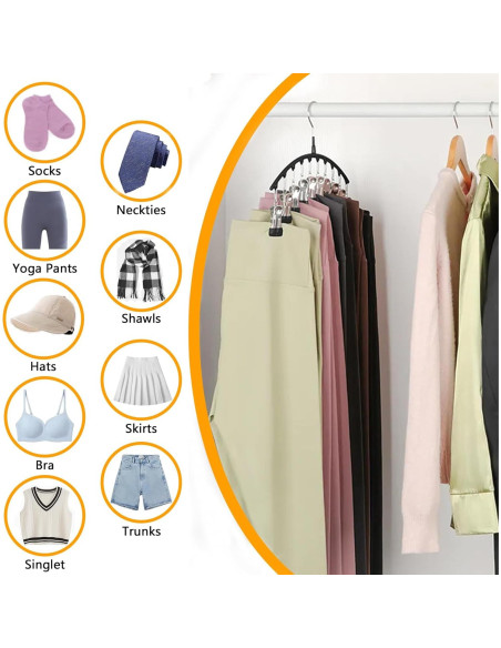 Perchas para Leggings Arkeiliy 2 Piezas con 10 Clips