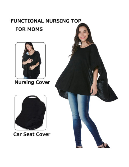 Poncho de Lactancia para Mujeres Smallshow - Talla Única Negro