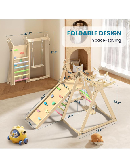 Gimnasio Interior Plegable BlueWood 4 en 1 para Niños 2+ Años