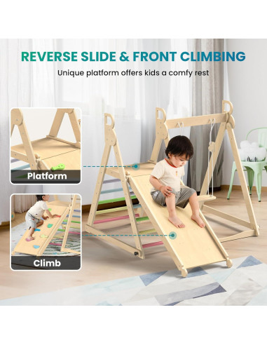 Gimnasio Interior Plegable BlueWood 4 en 1 para Niños 2+ Años